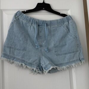 Light Blue Drawstring shorts